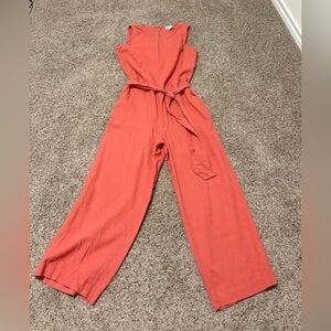 LOFT Sleeveless Red Jumpsuit